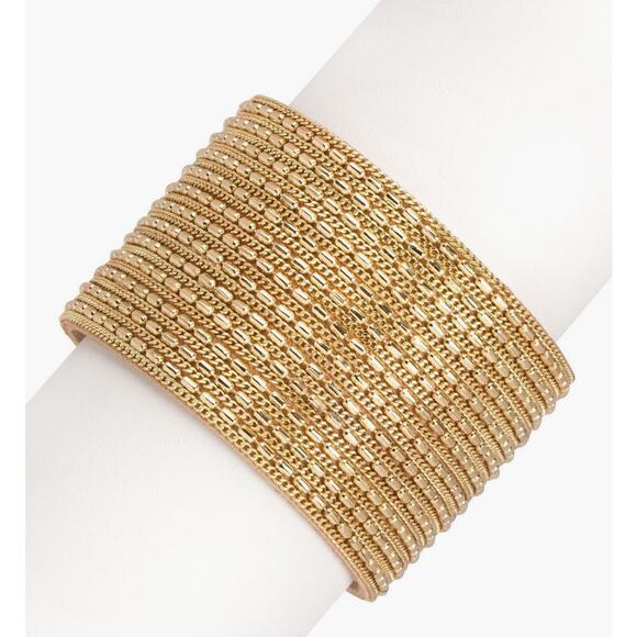 NWT ROCK 🎸 & ROLL CHAIN AND LEATHER CUFF BRACELET - Picture 3 of 4